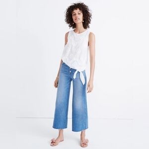 MADEWELL Embroidered Side-Tie Tank EUC XS